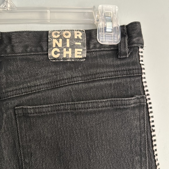 Corniche Black Jeans Size 31 Striped Side Trim Style 97-31200 Y2K Retro Look - Picture 5 of 8